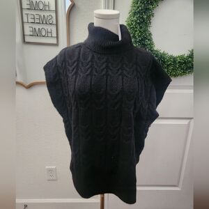 NWT Black Turtleneck Cable Knit Sweater